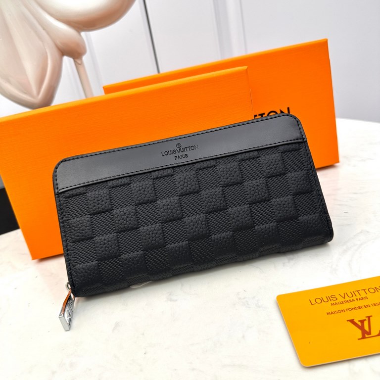 [Original] LV Louis Vuitton [Model] 666069 Small Wallet [Size] 19-10-2.5cm [Color] Black High-end quality (original authentic) [Material] LV Louis Vuitton Counter OEM Classic Original Imported   Cowhide Authentic Importe