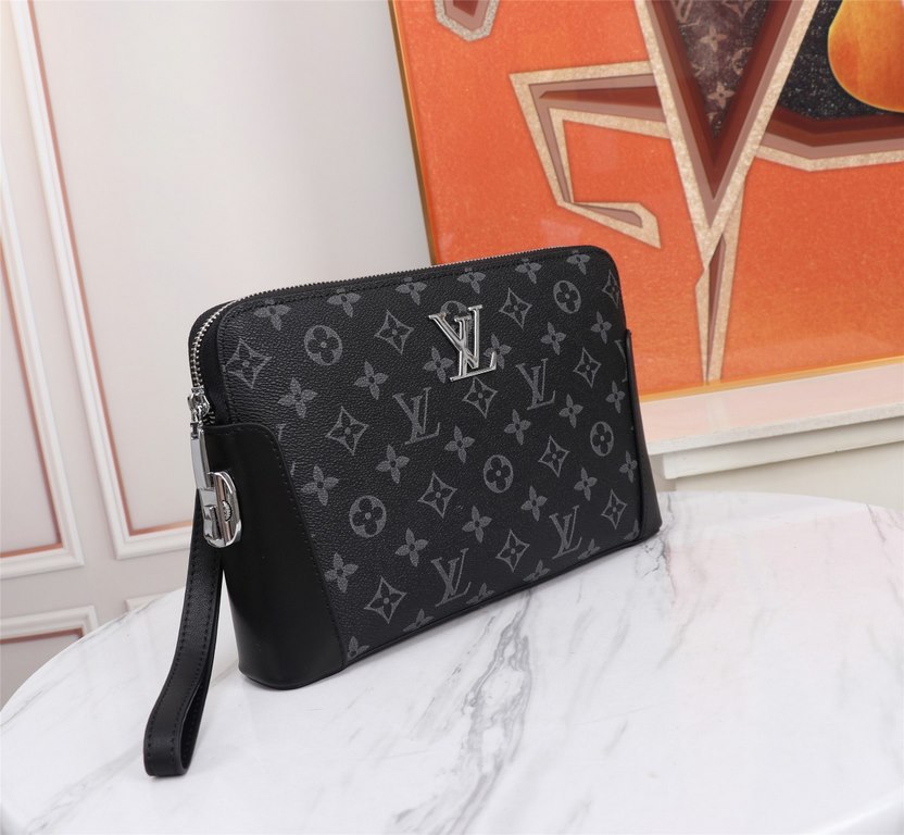 [Top original single quality] 2022 the latest models of combination lock LV single pull handbag European original imported cowhide sketched old flower iconic lines, using imported equipment production, fashion trend, cou