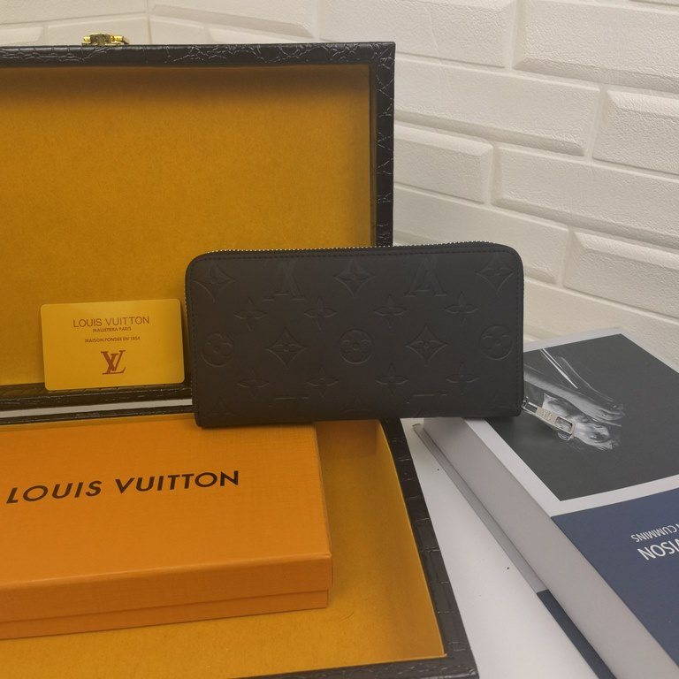 () [Original] LV Louis Vuitton  [Model] 666034 small wallet [Size] 19-10-2.5cm [Color] black high-end quality (original authentic) [Material] LV counter purchases classic  original imported   cowhide  authentic imported 