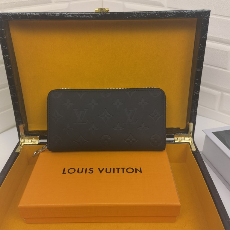 () [Original] LV Louis Vuitton  [Model] 666034 small wallet [Size] 19-10-2.5cm [Color] black high-end quality (original authentic) [Material] LV counter purchases classic  original imported   cowhide  authentic imported 