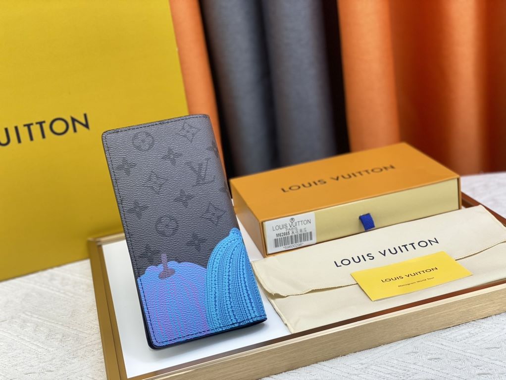 62665 Grey Flower Pumpkin   From the Louis Vuitton x Yayoi Kusama Collaboration, this LV x YK pocket wallet features a colorful pumpkin motif on Monogram Eclipse Reverse canvas, recreating the symbol of warmth and solace