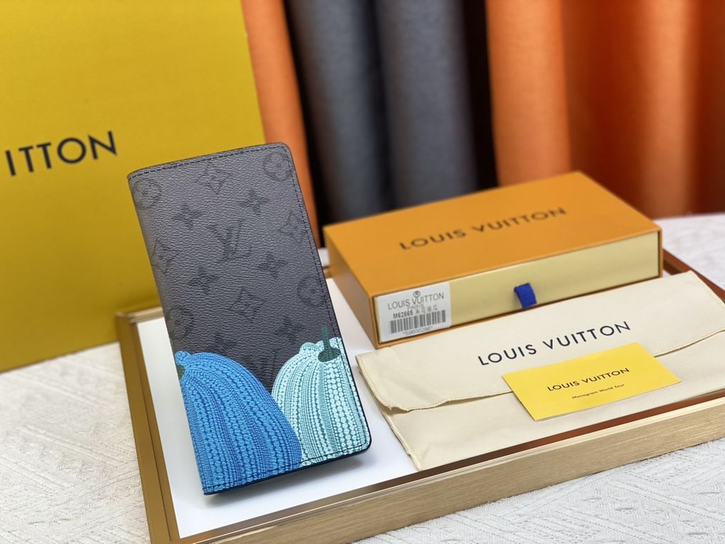 62665 Grey Flower Pumpkin   From the Louis Vuitton x Yayoi Kusama Collaboration, this LV x YK pocket wallet features a colorful pumpkin motif on Monogram Eclipse Reverse canvas, recreating the symbol of warmth and solace