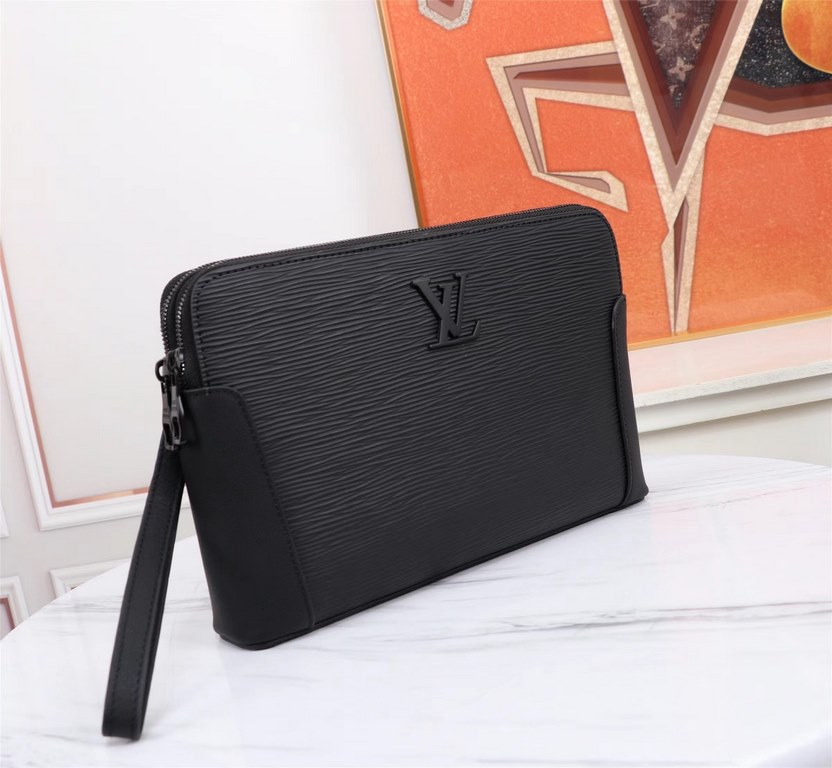 [Top original single quality] 2022 the latest models of combination lock LV double pull handbag European original imported cowhide sketched iconic lines, using imported equipment production, fashion trend, counter qualit