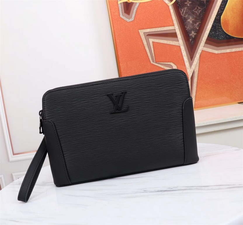 [Top original single quality] 2022 the latest models of combination lock LV double pull handbag European original imported cowhide sketched iconic lines, using imported equipment production, fashion trend, counter qualit