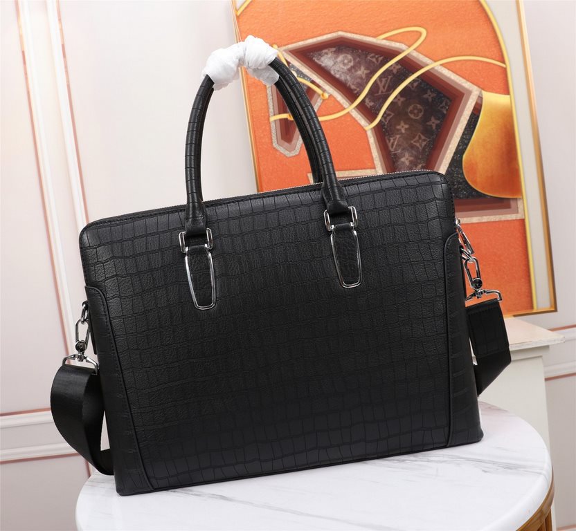 【Top Original Quality】 2022 Newest LV Double Pull Briefcase The original European imported cowhide sketches the iconic lines, made with imported equipment, fashionable and trendy, counter quality, more zipper pockets and