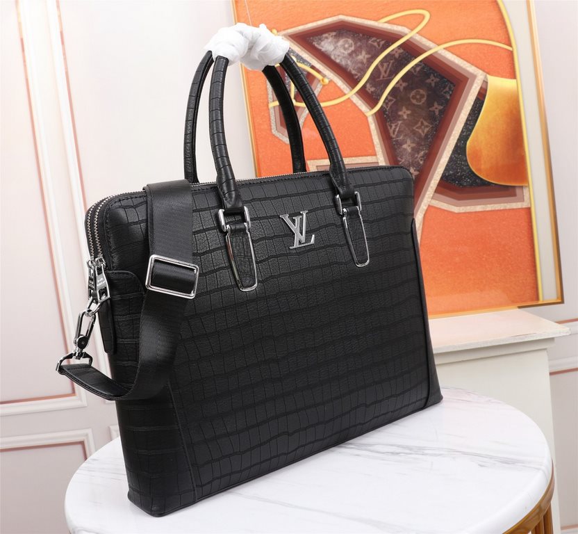 【Top Original Quality】 2022 Newest LV Double Pull Briefcase The original European imported cowhide sketches the iconic lines, made with imported equipment, fashionable and trendy, counter quality, more zipper pockets and