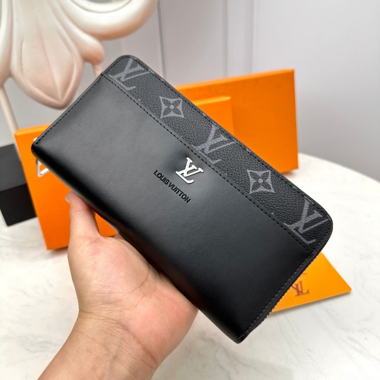 () [Original] LV Louis Vuitton  [Model] 666079 Small Wallet [Size] 19-10-2.5cm [Color] Black High-end quality (original authentic) [Material] Louis Vuitton Counter OEM Classics  Original imported   Cowhide  Genuine impor