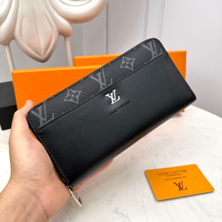 () [Original] LV Louis Vuitton  [Model] 666079 Small Wallet [Size] 19-10-2.5cm [Color] Black High-end quality (original authentic) [Material] Louis Vuitton Counter OEM Classics  Original imported   Cowhide  Genuine impor