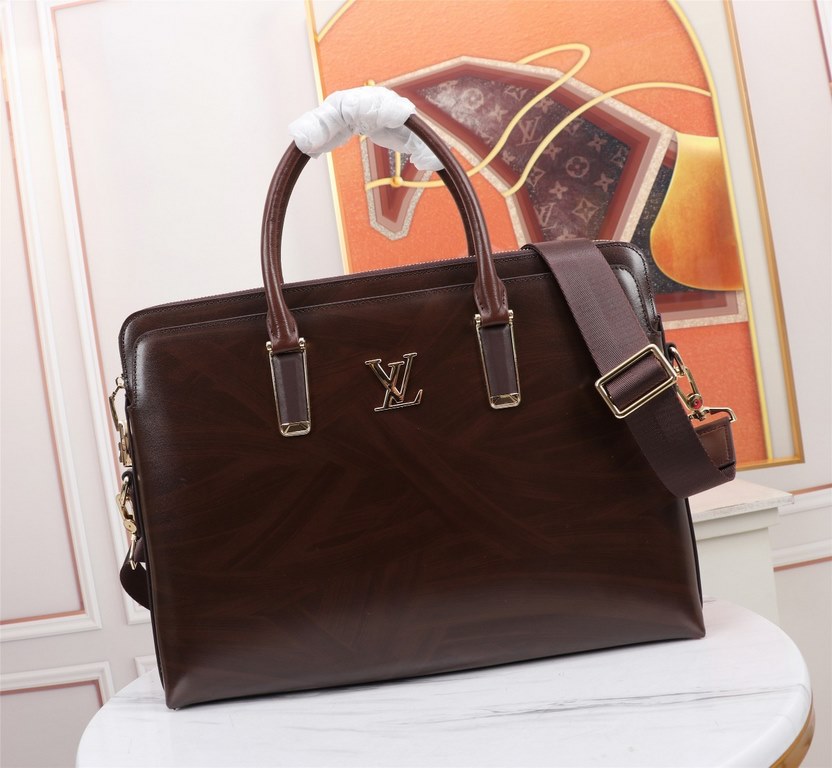 Top quality original single] 2022 classic LV combination lock briefcase European original imported cowhide sketched iconic lines, using imported equipment, fashionable trend, counter quality, more front zipper pockets an