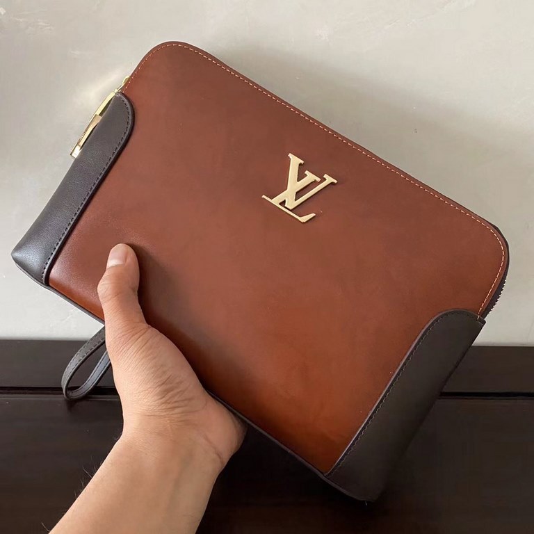 L family password lock the latest men's clutch bag made of calfskin leather leather soft feel awesome practicality details exquisite workmanship simple versatile high quality   Size 29193