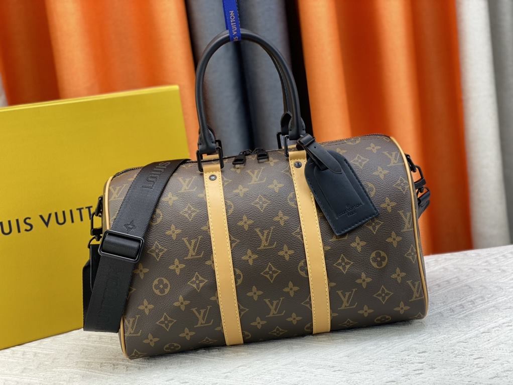 Upgraded from the original M22765 full leather M46655 grams This Keepall 35 travel bag features full Monogram embossing in Monogram Shadow leather with matte metal pieces for a minimalist design, and cabin luggage sizes 