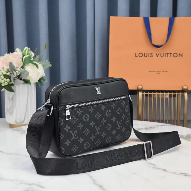 Counter genuine available [top original quality LV men's crossbody bagSize 27-19-7cmOriginal factory production, must be fine   Heavy gold playing version of the replica   Original head layer calfskin replica   Leather i