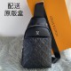 The latest style ＜LV＞ men's   chest bag   hot shipping   (physical photos   without adding any effect) original imported first layer cowhide   leather feel soft and comfortable   thoughtful design headphone cable drillin