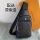 The latest style ＜LV＞ men's   chest bag   hot shipping   (physical photos   without adding any effect) original imported first layer cowhide   leather feel soft and comfortable   thoughtful design headphone cable drillin