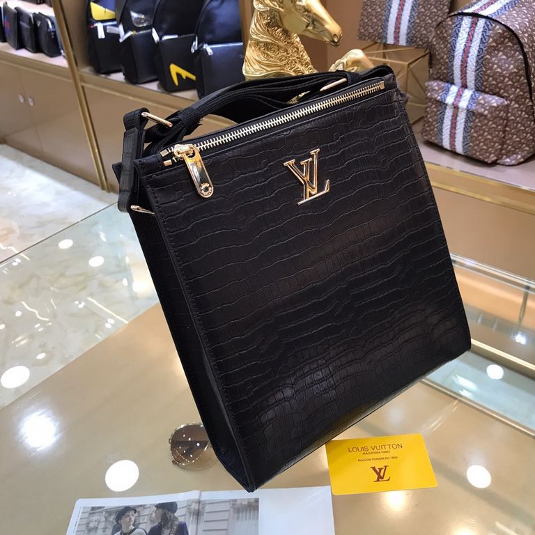 New  LOUIS VUITTON (Louis Vuitton)  2020 latest shoulder bag not only well done bag type, but also very fine quality, using imported crocodile pattern, semi-stereotypes design, hardware supporting, simple and generous st