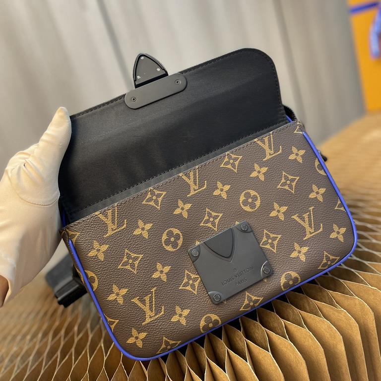 Top quality original [Exclusive photo Model No. M45863 】S Lock messenger bag is made of Monogram Macassar canvas, and the new closure is inspired by the suitcase closure designed by Georges Vuitton in 1886. A special fin