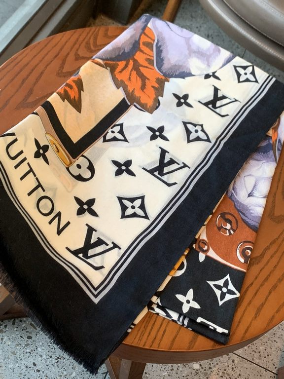 New on   really praise   donkey home new [L floral long scarf], convergence of Louis Vuitton elements Monogram flowers, LV letters, gradient color with cashmere fabric gorgeous texture, and ready-to-wear and accessories 