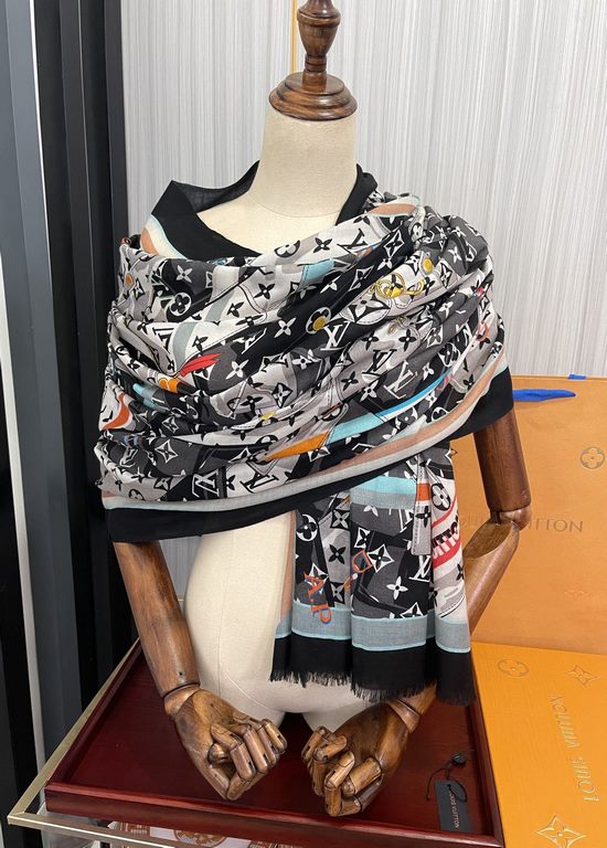 on the new Lv  the latest models of top high-end design, the physical genuinely beautiful   shawl with prints      regardless of the design of the airbrush are very well in place  details are visible   the entire scarf g