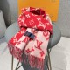 The best Superme  super soft and sticky [LV Supreme LV co-branded scarf]. Red through half the sky   Darren standard must have ~   the best quality   soft and delicate   90% wool, 10% cashmere fabric, absolutely skin-fri