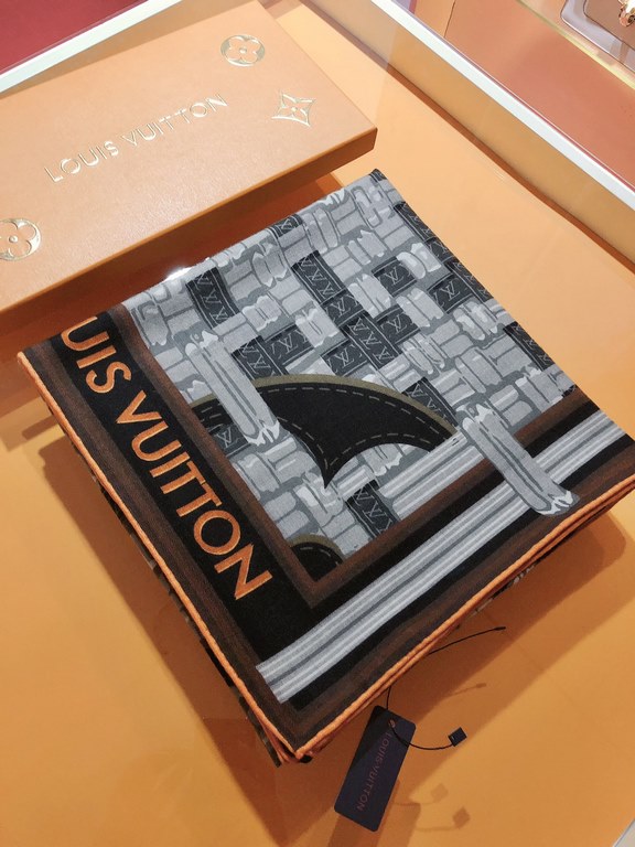 Price RLV2341  Original Lv square scarf in 140cm velvet is a creative take on a Louis Vuitton icon, with the Monogram pattern in three-dimensional relief, overlaid with large Monogram florals designed to catch the eye of