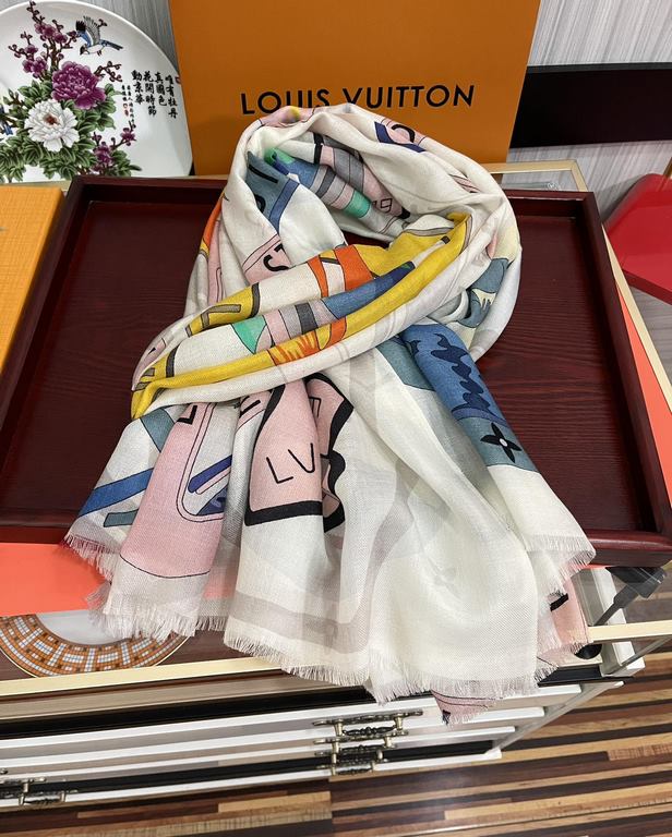 on the new LV2023 latest models, too beautiful to the heart   [L family series of 300 cashmere long scarf] in kind truly beautiful   shawl with print   regardless of the design of the airbrush are very well in place   de