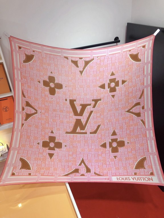 Price RLV2341  Original Lv square scarf in 140cm velvet is a creative take on a Louis Vuitton icon, with the Monogram pattern in three-dimensional relief, overlaid with large Monogram florals designed to catch the eye of