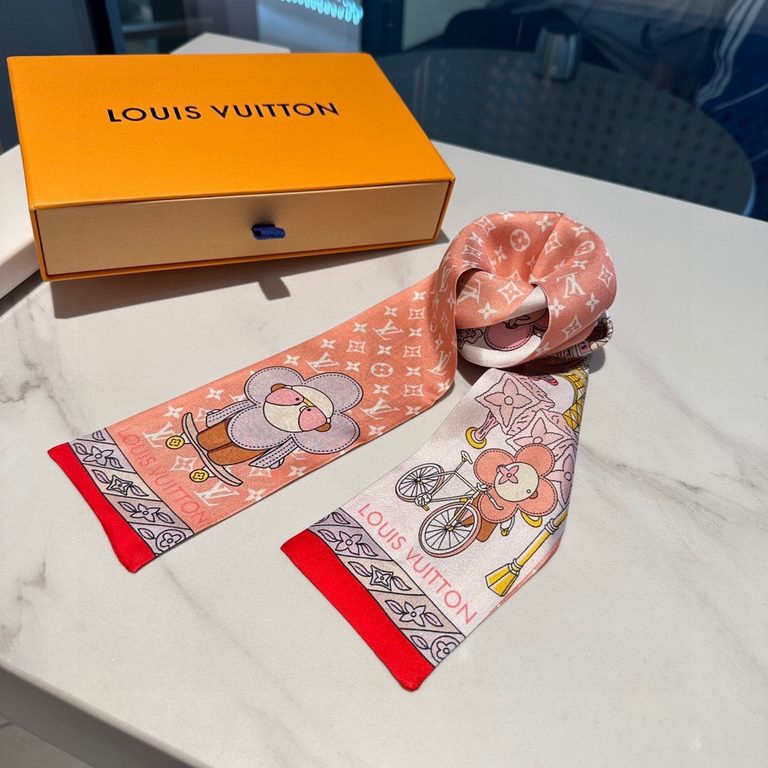 HIDE AND SEEK hair tie from LV! This Hide And Seek hair tie relies on a double-sided print technique to depict the brand's mascot Vivienne's journey to Paris, while incorporating the classic underpinnings of the Monogram