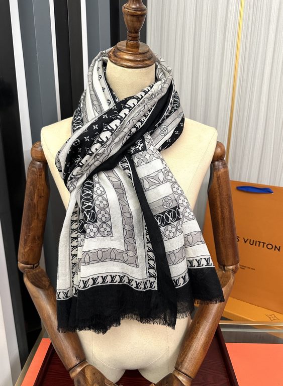 New LV home 2024 latest models   top design is too beautiful, truly awesome   [double-sided 300 support ring velvet long scarf]    physical genuinely beautiful   shawl with prints      regardless of the design of the air