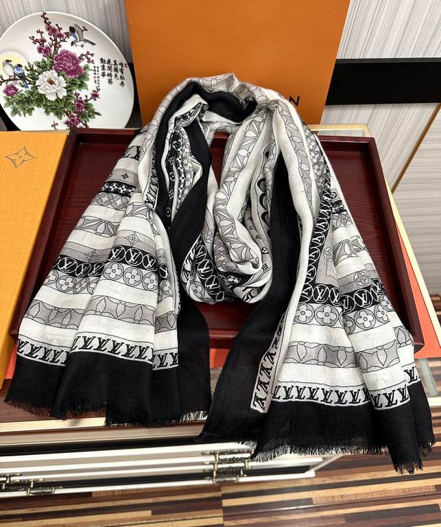 New LV home 2024 latest models   top design is too beautiful, truly awesome   [double-sided 300 support ring velvet long scarf]    physical genuinely beautiful   shawl with prints      regardless of the design of the air