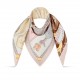 Price  SLV2332  Original Lv [TAG ME Luggage Tag] 90cm Silk Square Scarf, focusing on Louis Vuitton's travel legacy and adventurous spirit, depicts the traditional luggage tag motifs in warm colors, rendered on top of the