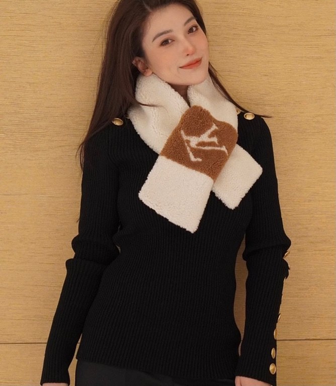 New Shipping】  LV Shearling Teddy Scarf Autumn and winter coat good friend! The latest models,, put out a small amount of basically empty seconds, this time to grab grab, super versatile,, 110  17cm. lambswool short fur 