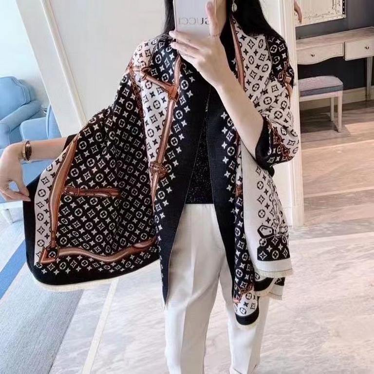 lv four-leaf clover 2023 Department of fall and winter new warm shawl, Misu senior gift level scarf  , exquisite four-leaf clover, big name feeling, 32 boutique fine yarn weaving, delicate specifications of 180-65cm or s