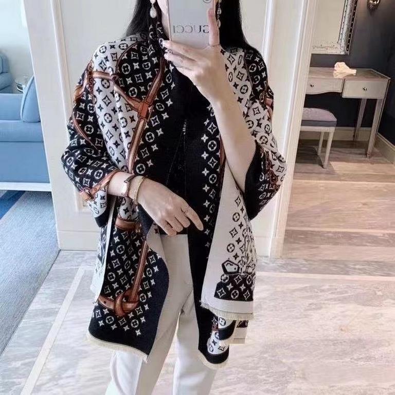 lv four-leaf clover 2023 Department of fall and winter new warm shawl, Misu senior gift level scarf  , exquisite four-leaf clover, big name feeling, 32 boutique fine yarn weaving, delicate specifications of 180-65cm or s