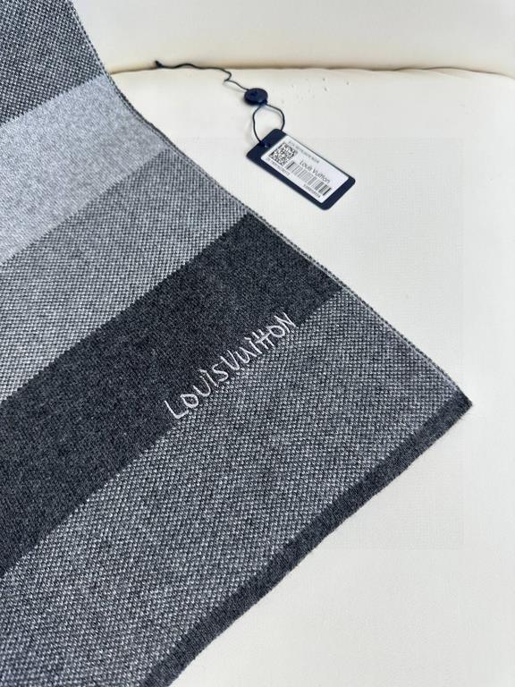 Price 2023 Lv pop-up arrives! Knitted stripes]  Universal scarf for men and women, low-key color scheme more enjoyable fashion high-end, 100% knitted cashmere classic stripes knitted   scarf   high cutting-edge products 