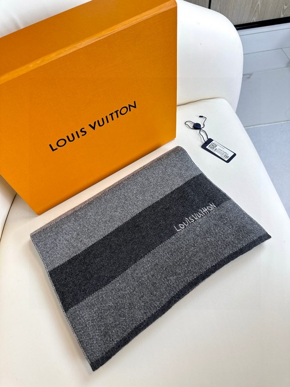 Price 2023 Lv pop-up arrives! Knitted stripes]  Universal scarf for men and women, low-key color scheme more enjoyable fashion high-end, 100% knitted cashmere classic stripes knitted   scarf   high cutting-edge products 