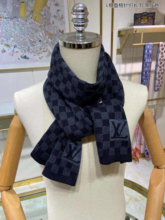 PriceCounter Sync   Donkey's new L Tessellated Knit Scarf features an eye-catching, classic Damier tessellated pattern with oversized LV letters and a rustic trim. The soft cashmere is a gorgeous texture. Highly recommen