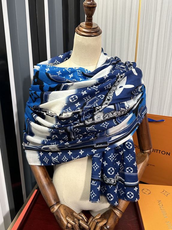 LV 2023 latest models   top design is too beautiful, genuinely awesome   [cashmere long scarf]    physical genuinely beautiful   shawl with prints      regardless of the design of the airbrush are very in place   details