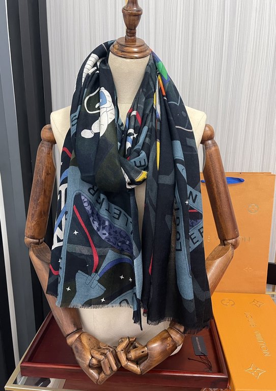 on the new LV2023 latest models, too beautiful to the heart   [L family series of 300 cashmere long scarf] in kind truly beautiful   shawl with print   regardless of the design of the airbrush are very well in place   de