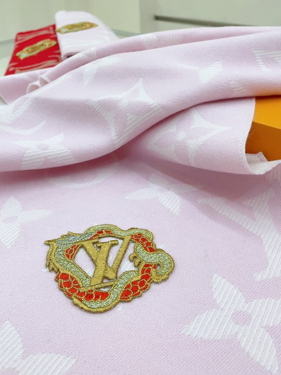 Price.  [High-end original embroidered patch] The Precious Dragon LV Essential scarf welcomes the Lunar New Year with classic elements from the brand. The wool is infused with a Monogram jacquard pattern, and the coiled 