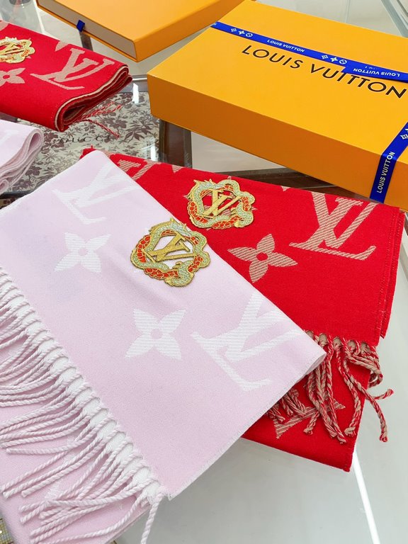 Price.  [High-end original embroidered patch] The Precious Dragon LV Essential scarf welcomes the Lunar New Year with classic elements from the brand. The wool is infused with a Monogram jacquard pattern, and the coiled 