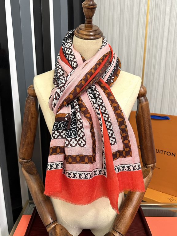 New LV home 2024 latest models   top design is too beautiful, truly awesome   [double-sided 300 support ring velvet long scarf]    physical genuinely beautiful   shawl with prints      regardless of the design of the air