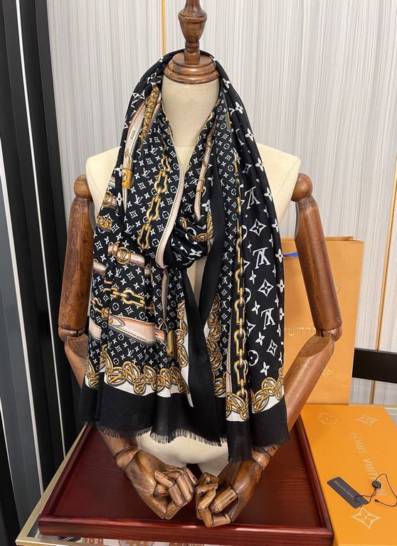 New LV home 2023 latest models   top design is too beautiful, truly awesome   [double-sided 300 support ring velvet long scarf]    physical genuinely beautiful   shawl with prints      regardless of the design of the air