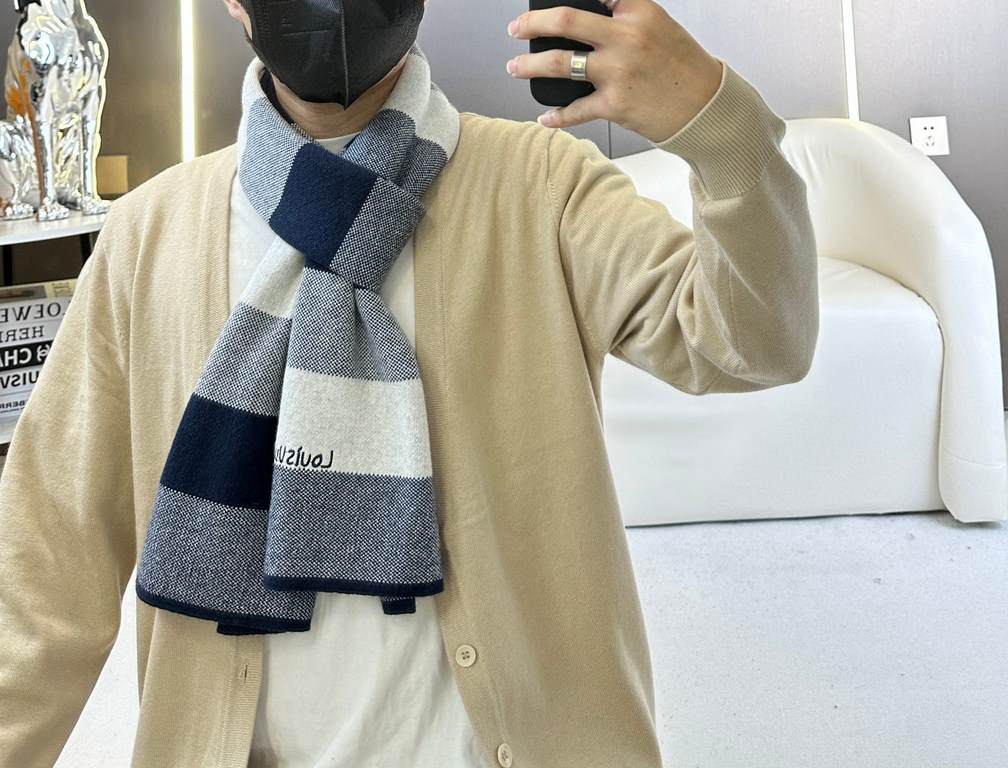 Lv pop-up arrives! Knitted Stripes]  Universal scarf for men and women, low-key color scheme more enjoyable fashion high-end, 100% knitted cashmere classic stripes knitted   scarf   high cutting-edge products  , fashiona