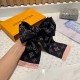 PP New, LV staple double silk hair ties . Mixed counter come   VIP recommended   real fashion items, pay tribute to the classic. Can be used as a scarf or hair tie, can also be tied in the bag handle. ~Ties. Bow tie. Var