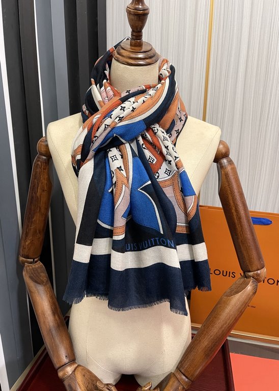 New LV 2023 latest models   top design is too beautiful, truly awesome   [double-sided ring velvet long scarf]    physical genuinely beautiful   shawl with prints      regardless of the design of the airbrush are very in