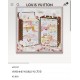 SLV2313  Original Lv [Vivienne's World] 90cm Silk Square Scarf, the square scarf details the cozy life of Louis Vuitton's beloved mascot Vivienne, depicting her enjoying sunbathing, sewing, and soaking in the dollhouse, 