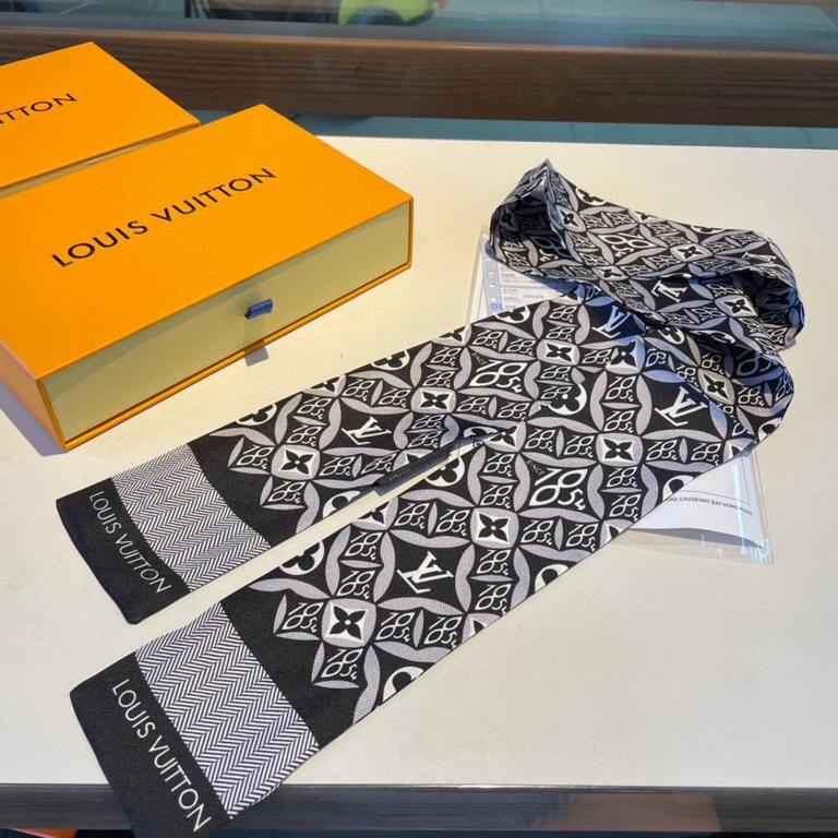 P New, LV staple double layer silk hair ties . Mixed counter come   VIP recommended   real fashion items, tribute to the classic. Can be used as a scarf or hair tie, can also be tied in the bag handle. ~Ties. Bow tie. Va