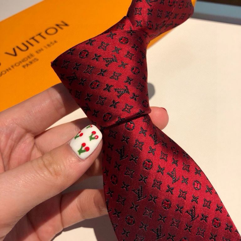 PricePackaging LV old flowers tie Louis Vuitton classic tie   old flowers jacquard design, men's must-have single product super stylish!