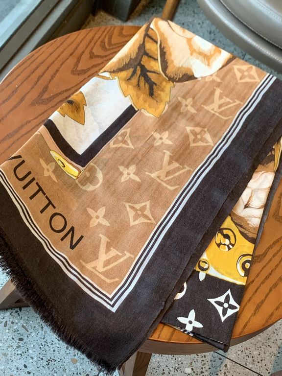 New on   really praise   donkey home new [L floral long scarf], convergence of Louis Vuitton elements Monogram flowers, LV letters, gradient color with cashmere fabric gorgeous texture, and ready-to-wear and accessories 