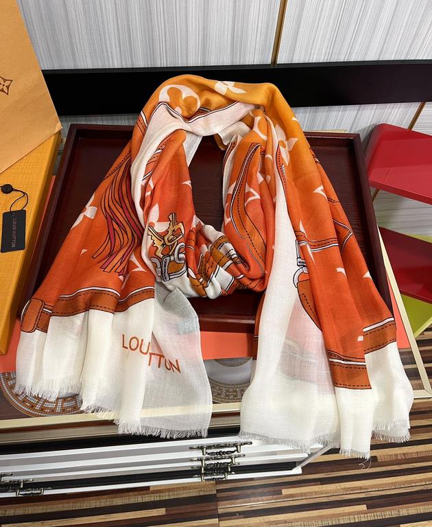 New LV 2023 latest models   top design is too beautiful, truly awesome   [double-sided ring velvet long scarf]    physical genuinely beautiful   shawl with prints      regardless of the design of the airbrush are very in